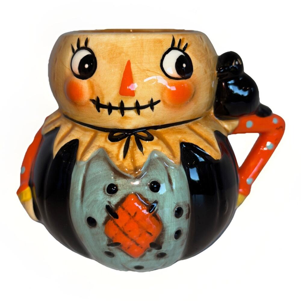 Johanna Parker Scarecrow Male Pumpkin Peeps Mug Halloween Thanksgiving NEW
